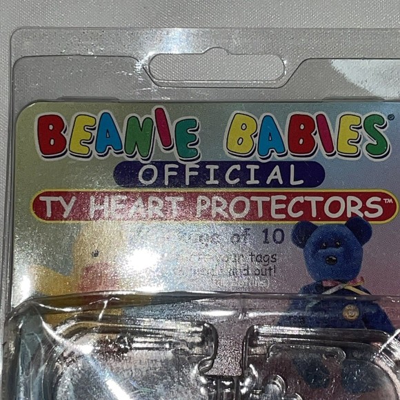 BEANIE BABIES HEART PROTECTORS QTY 10 PLASTIC TAG TABS OFFICIAL TY PRODUCT 1998 - Picture 6 of 15